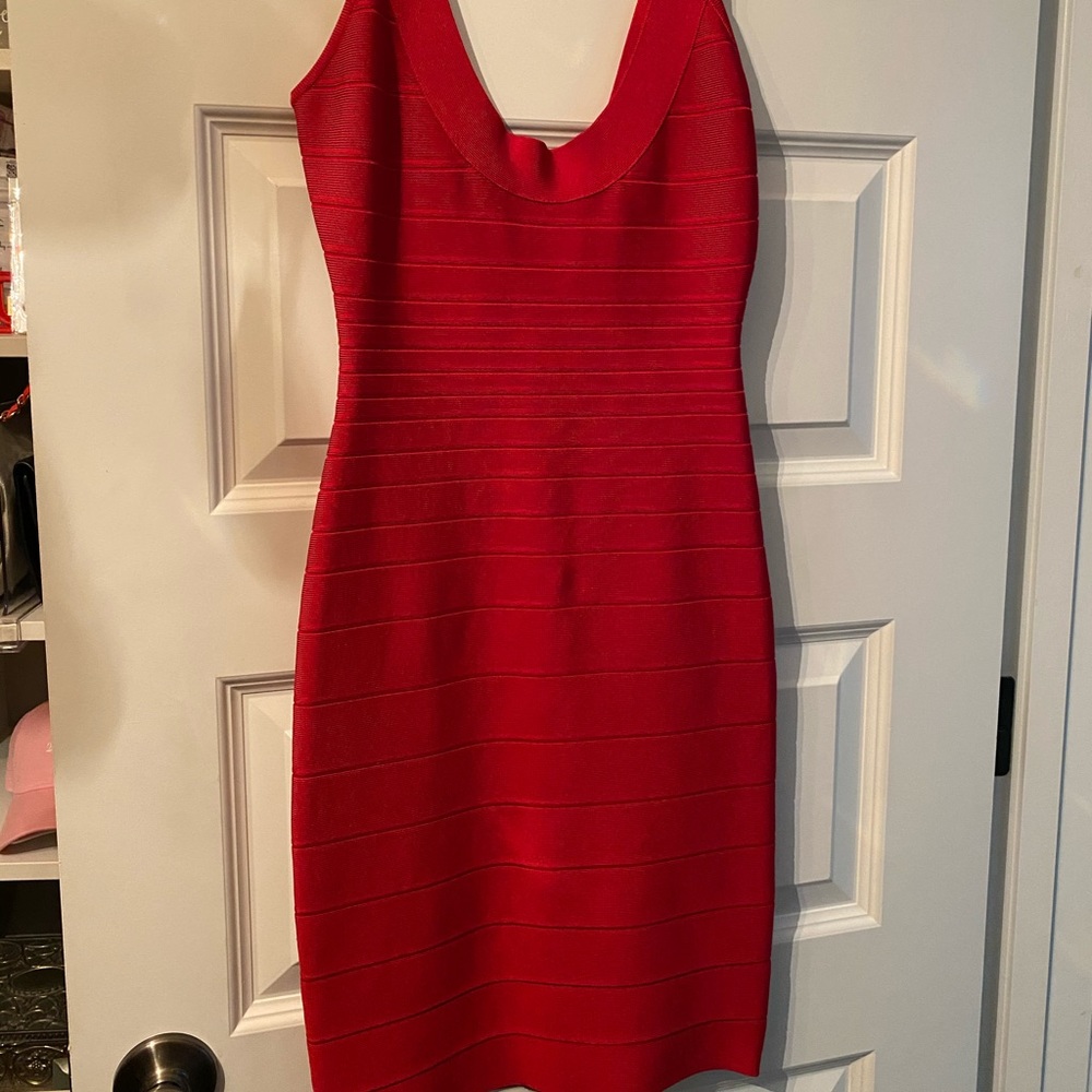 Hervé Leger Red Bodycon dress size S